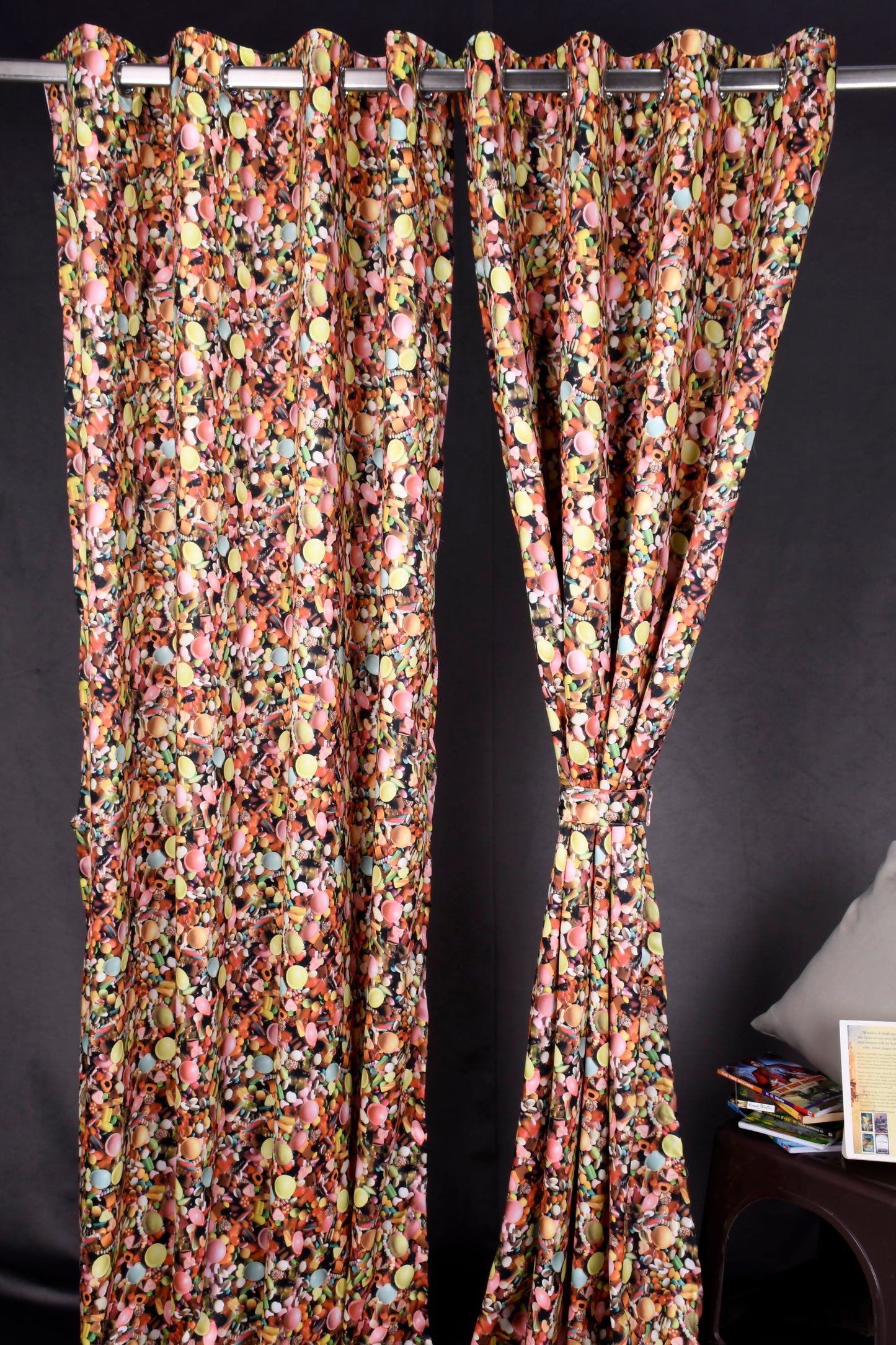 Bambini Digital Print Curtains on Polyester fabric of Candies.