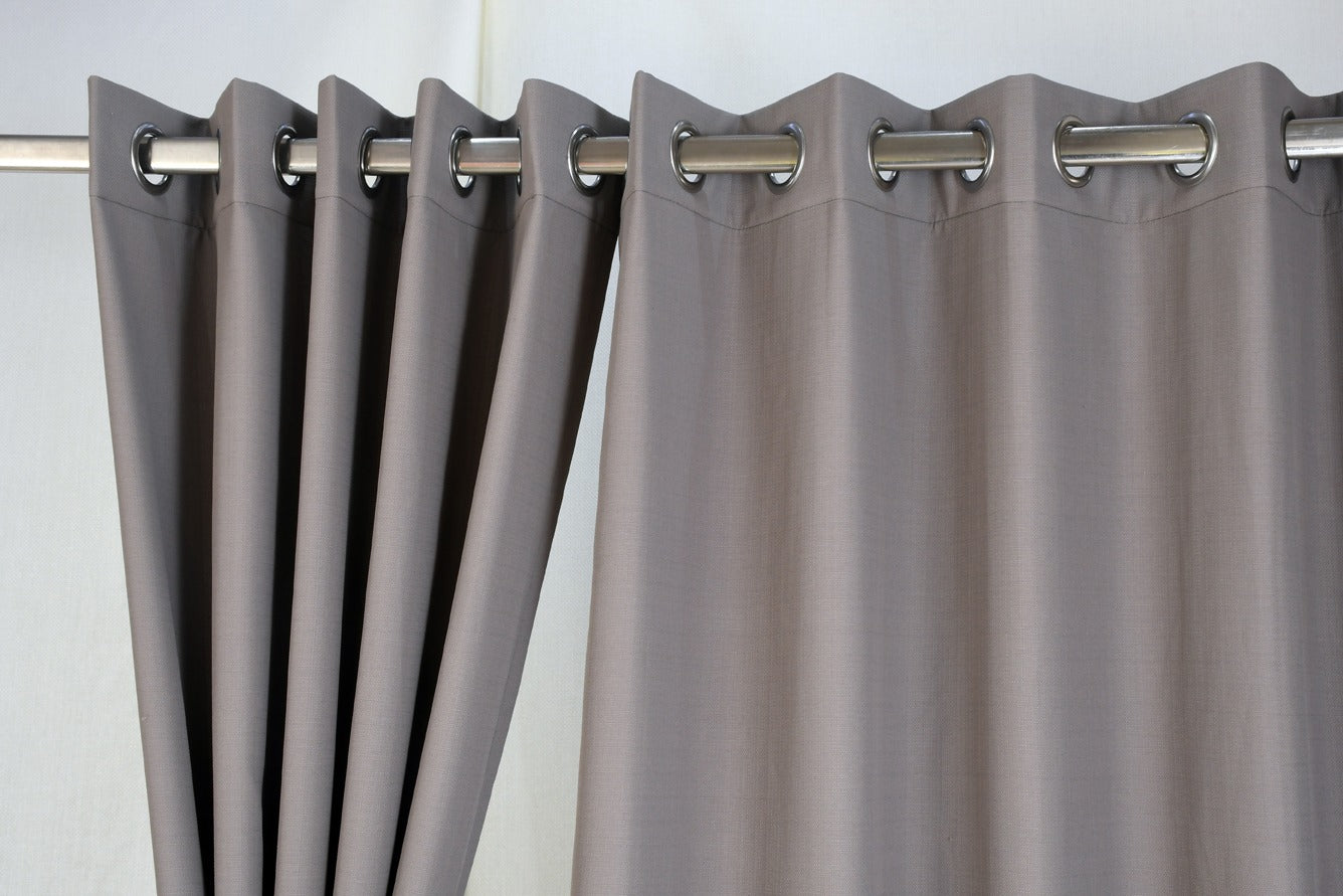 Drizzle Collection Solid Colours Curtains in Eyelet Pattern with Fine Textures Cementy Grey Colour