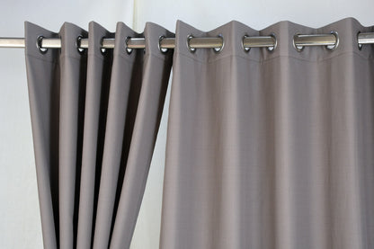 Drizzle Collection Solid Colours Curtains in Eyelet Pattern with Fine Textures Cementy Grey Colour