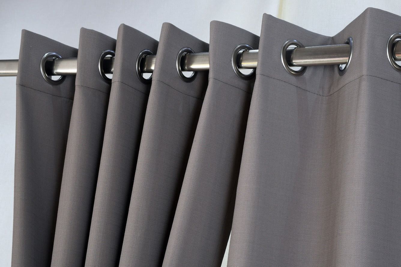 Drizzle Collection Solid Colours Curtains in Eyelet Pattern with Fine Textures Cementy Grey Colour