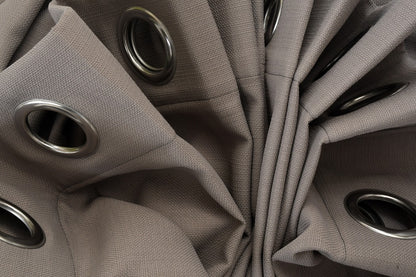 Drizzle Collection Solid Colours Curtains in Eyelet Pattern with Fine Textures Cementy Grey Colour