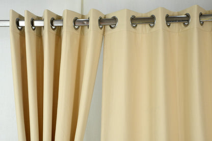 Drizzle Collection Solid Colours Curtains in Eyelet Pattern with Fine Textures Creamy Colour