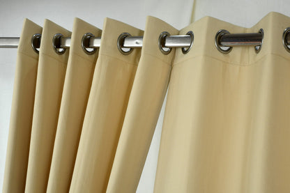 Drizzle Collection Solid Colours Curtains in Eyelet Pattern with Fine Textures Creamy Colour