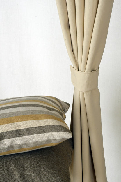Drizzle Collection Solid Colours Curtains in Eyelet Pattern with Fine Textures Creamy Colour