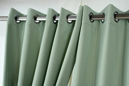 Drizzle Collection Solid Colours Curtains in Eyelet Pattern with Fine Textures Mint Green Colour.