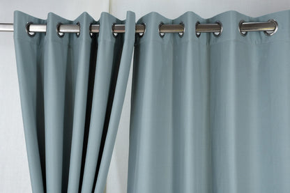 Drizzle Collection Solid Colours Curtains in Eyelet Pattern with Fine Textures Baby Blue Colour.