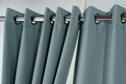 Drizzle Collection Solid Colours Curtains in Eyelet Pattern with Fine Textures Baby Blue Colour.