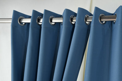 Drizzle Collection Solid Colours Curtains in Eyelet Pattern with Fine Textures Cobalt Blue Colour