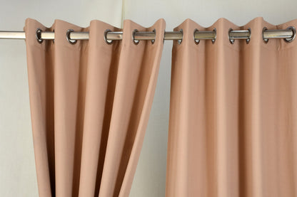 Drizzle Collection Solid Colours Curtains in Eyelet Pattern with Fine Textures Peach Colour