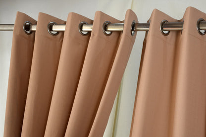 Drizzle Collection Solid Colours Curtains in Eyelet Pattern with Fine Textures Peach Colour