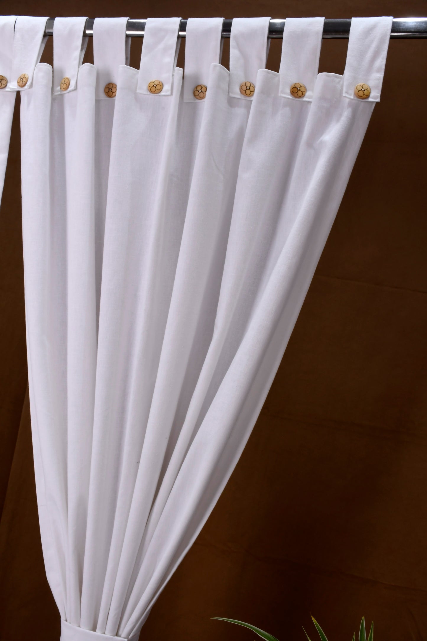 Puro Collection Curtains in Loop pattern PolyCotton fabric with minimal Textures in White Colour.